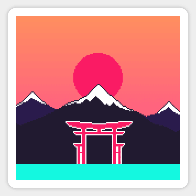 Japanese Portal Sunset Sticker by Zeatt_